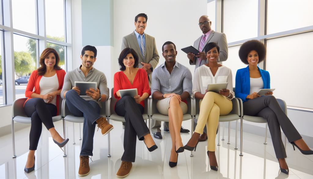 Diverse group of patients in a bright clinic setting — perfect for the "Understanding Your Target Patient" section